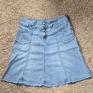 Rewind Light Blue A-Line Denim Skirt
